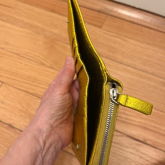 Balenciaga Gold Leather Trifold Wallet - Picture 11 of 15